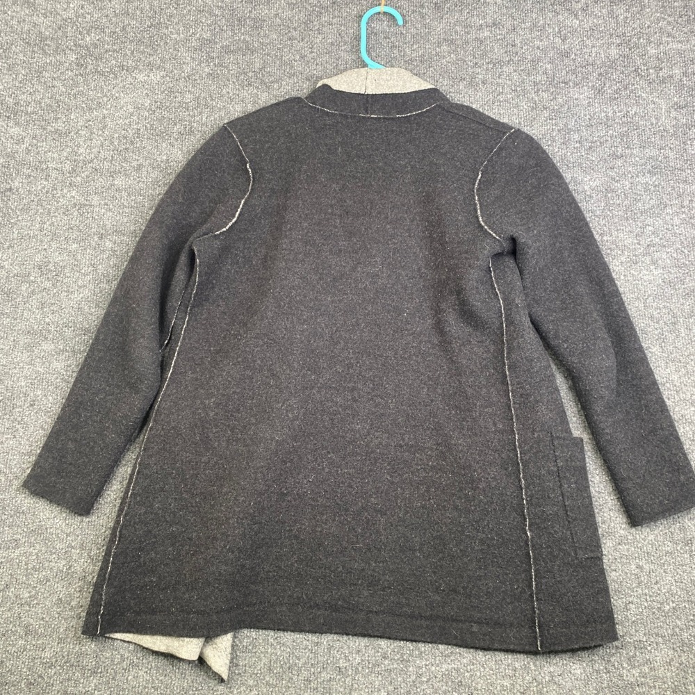 Eileen Fisher Merino Wool Cashmere Blend Open Front Cardigan Gray Charcoal M - Picture 10 of 10